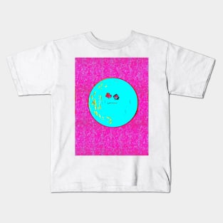 Hot Pink Parsley Moon Face Kids T-Shirt